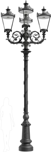 Wysoka latarnia stylowa MRX (d120)_4xR03_4x03!_O h=4500