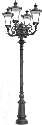 Wysoka latarnia stylowa MRX (d120)_4xR03_4x03!_O h=4500